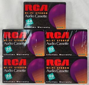 New RCA RC60 Hi Fi Stereo Audio Cassette Tapes 60-Min Lot of 5 Sealed